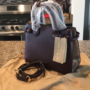NWT Burberry Banner Handbag Mahogany